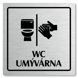 WC, umývárna, 80x80mm, stříbrná, Arizona